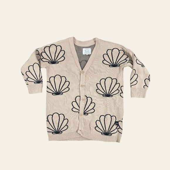 Huxbaby Other - Huxbaby Kids Knit Cardigan 100% Organic Cotton Sweater Seashell Print Size 6
